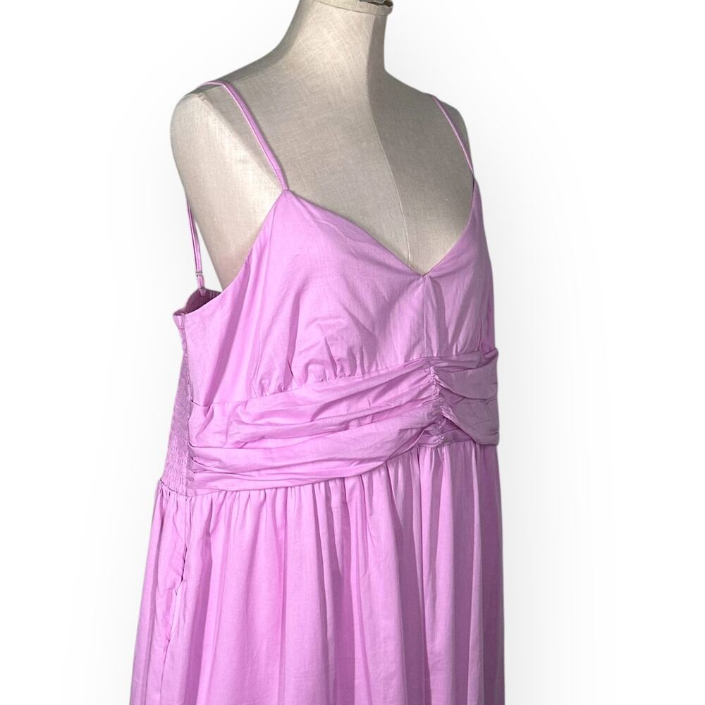 New $160 BANANA REPUBLIC Strappy Voile Midi Tiered Dress Pink Cocktail Wedding - Picture 7 of 14